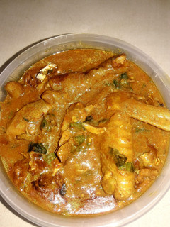 A picture of Ogbono soup with local chicken.