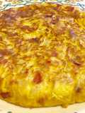 Spanish Potato Omelette with Onion, Red Pepper, and Ham