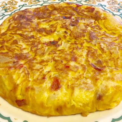 Tortilla de patatas en airfryer y sartén Receta de Irene-Guirao