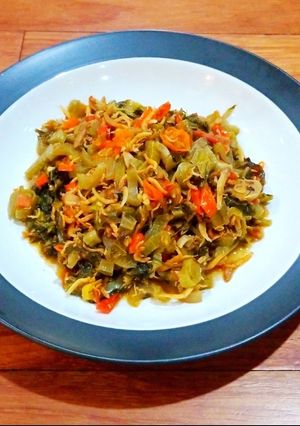 Foto resep Hamcoy/sawi asin teri pedas