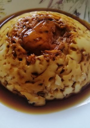 Una foto de Flan de nata al microondas