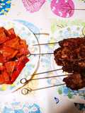 Kefta marroquí de ternera y pimientos asados