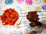 Kefta marroquí de ternera y pimientos asados