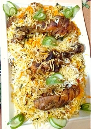A picture of Chicken Tikka biryani.