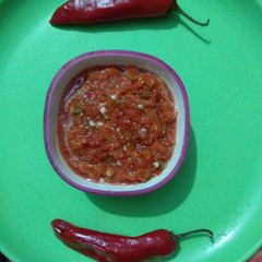 Red chilli chutney A picture of Red chilli chutney.