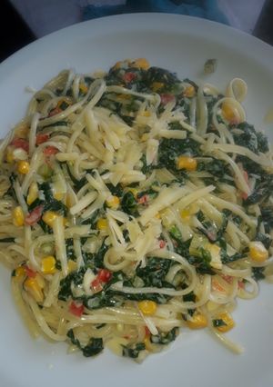 Una foto de Fideo con Vegetales