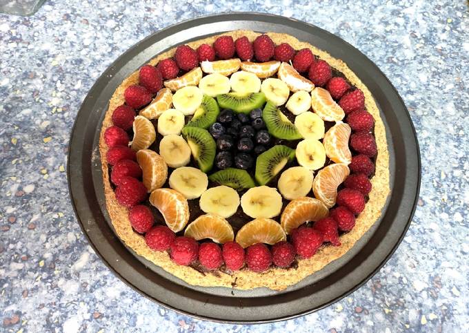 Pizza con frutas y chocolate ? Receta de Ana Cocinela - Cookpad