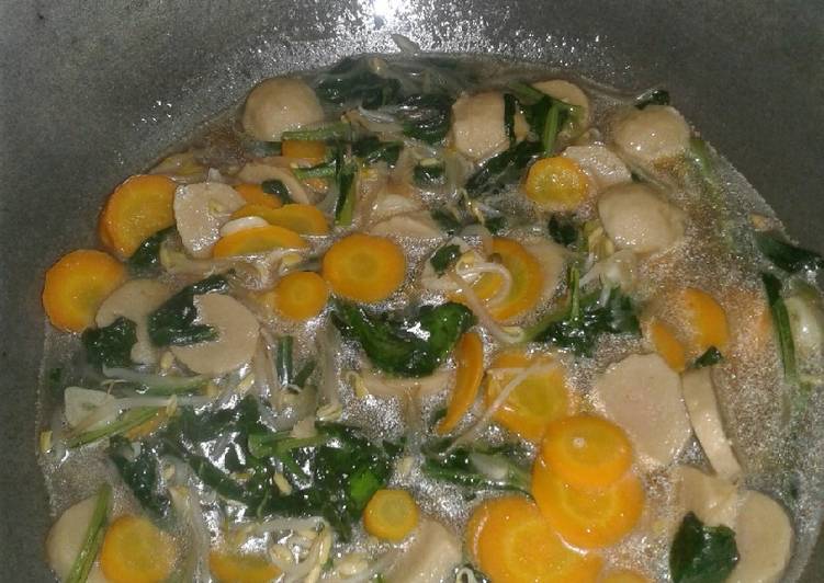 Resep Oseng sawi bakso campur Lezat