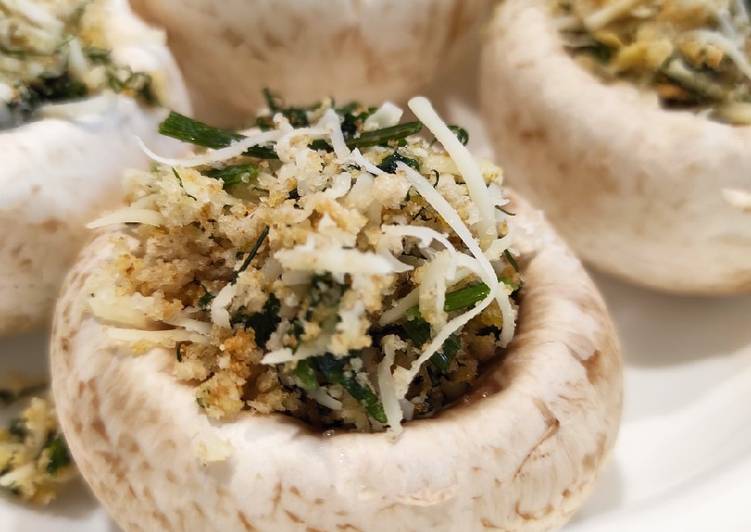 Шампиньоны, фаршированные зеленью