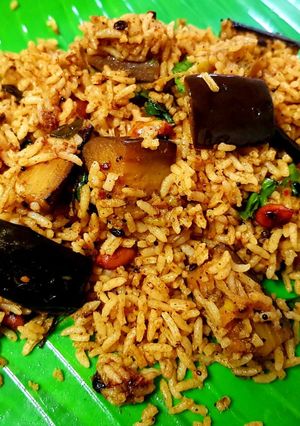 A picture of Vangibhath (Brinjal Rice).