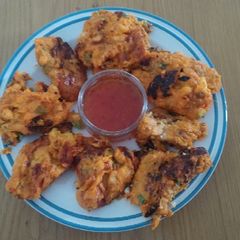 A picture of Sweet Potato and Prawn Cakes.