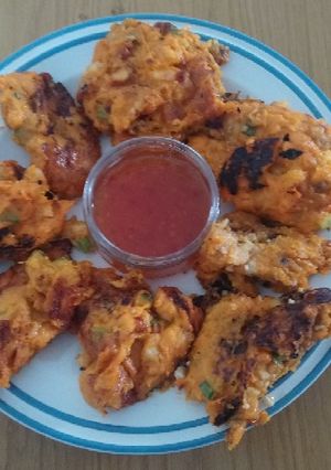 A picture of Sweet Potato and Prawn Cakes.