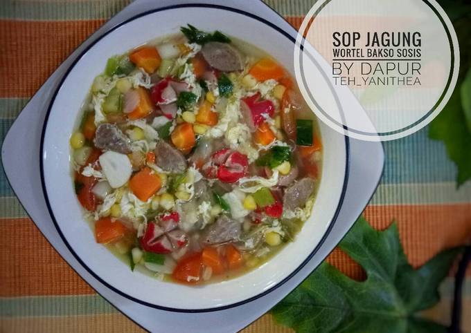 Sop Jagung Wortel Bakso Sosis