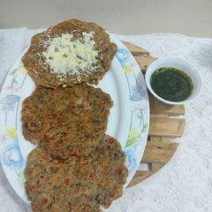 A picture of Barly flour cheela/healthy and simple recipe with mint chattny.