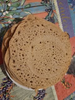 Фото Блинчики из зелёной гречки и нута.