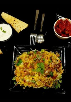 A picture of Vegetable Dum Biryani.