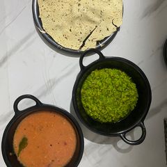 A picture of Tomato beet kadhi & Palak khichdi.