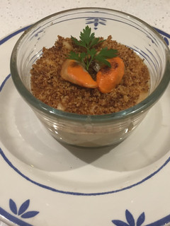 Una foto de Croqueta de vieira al revés
