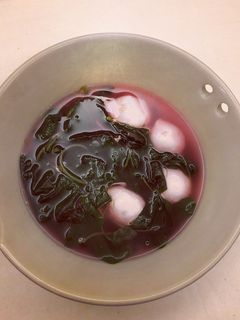 魚丸紅莧菜湯 的食譜成品照片