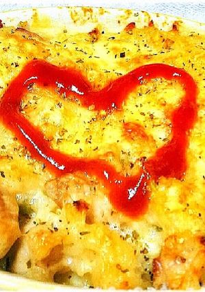 (小烤箱料理之四:剩飯料理) 奶香焗烤飯 的食譜成品照片