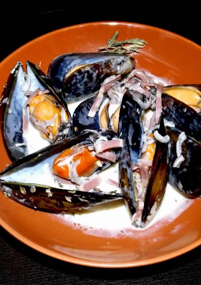 Una foto de Mejillones a la Carbonara