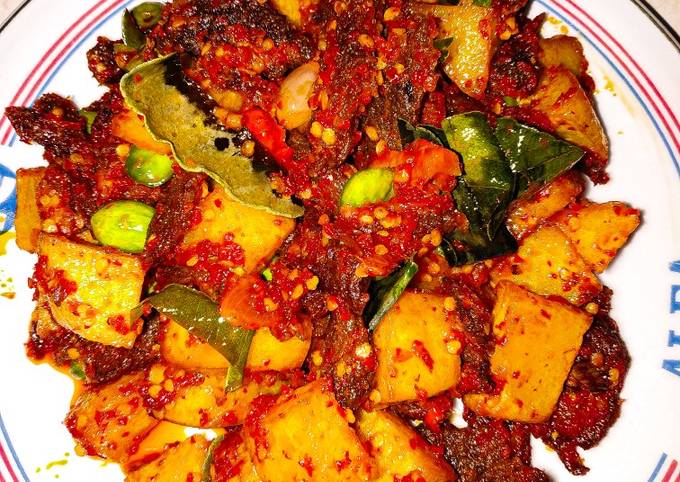 Balado Daging Sapi Kering Kentang Petai