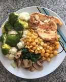 Pollo y garbanzos