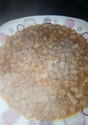 صورة لوصفة حساء مكرونه