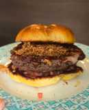 Juicy Lucy -sajttal töltött hamburger, cola - hagymalekvárral #lm tejmentes