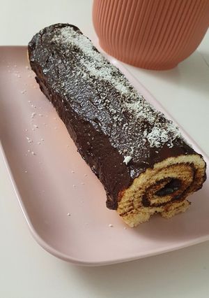 Une photo de Roulé au chocolat noir