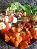 Brochetas de champiñones y verduras asadas #recetariocamino