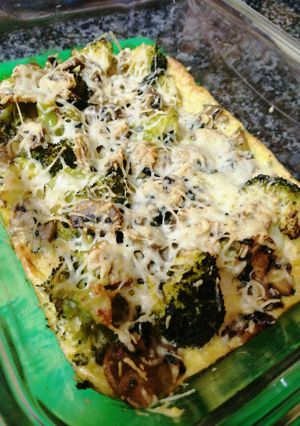 Una foto de Brócoli con champiñones al horno