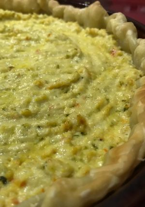 Una foto de Quiche de pollo y verduras