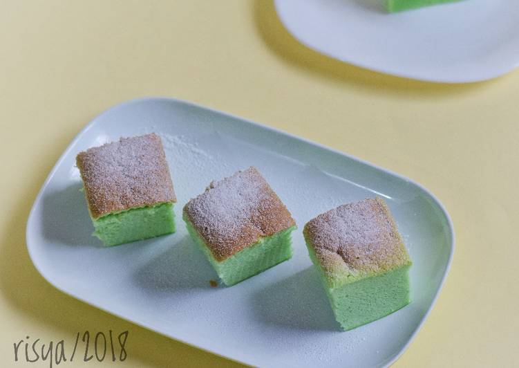 Resep Pandan ogura cake (resep Tintin Rayner) Anti Gagal