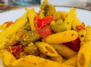 A picture of pesto penne pasta