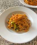 Mì Ramen Sốt Cay Xào Gà Và Cải