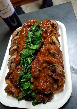 A picture of Pork in Lamb flap Roll.