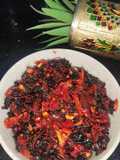"Laal saag stir fry"