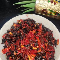 "Laal saag stir fry" A picture of "Laal saag stir fry".