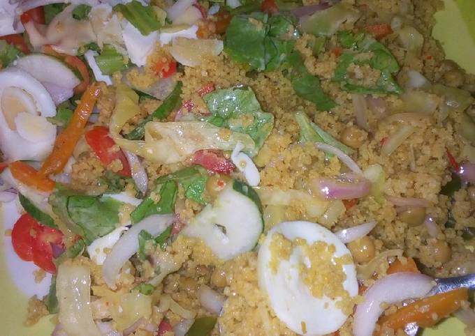Veg couscous with salad