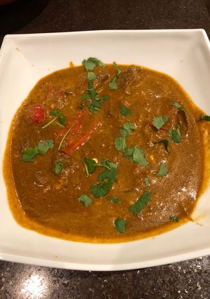 A picture of Lamb rogan josh - slow cooked.
