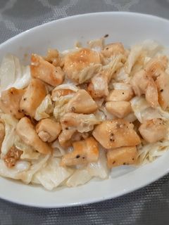 Foto resep 604. Ayam Koloke Saus Tiram tumis sayur Kubis 👍