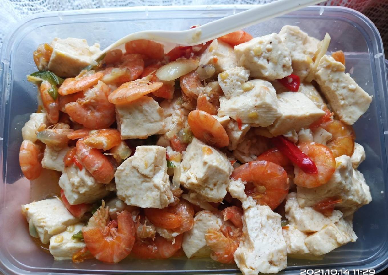 Tumis Udang Tahu Simple