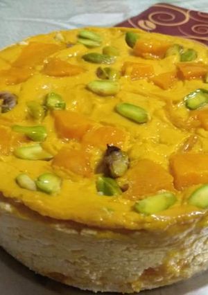 A picture of Baked mango sandesh.