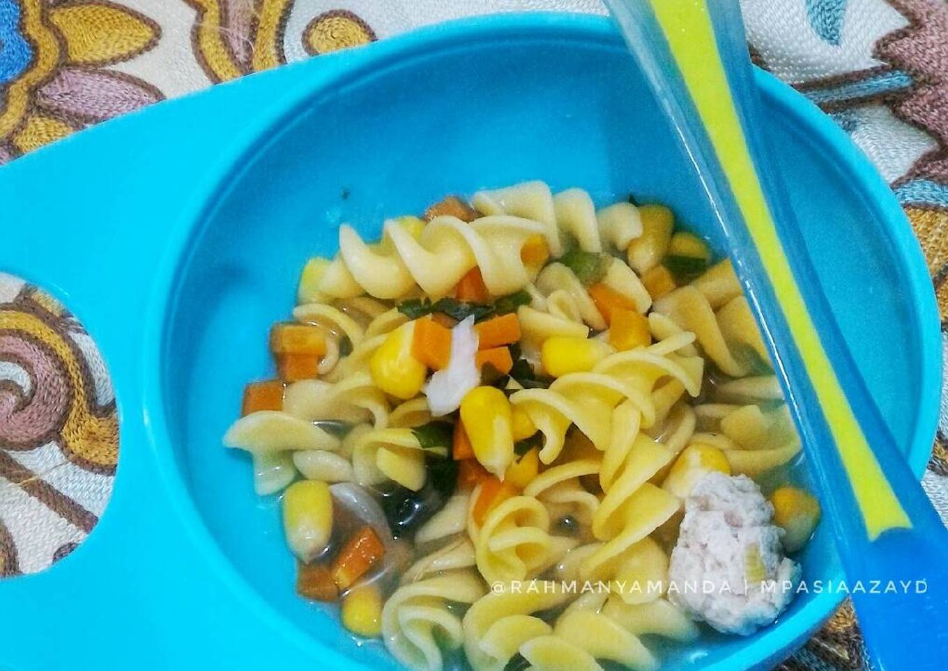 MPASI Corn spiral soup