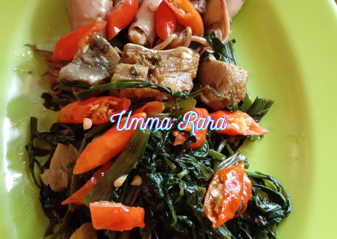 (9) Tumis Kangkung Ikan Asin