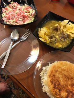 عکسی از دستور چلو گوشت زعفراني