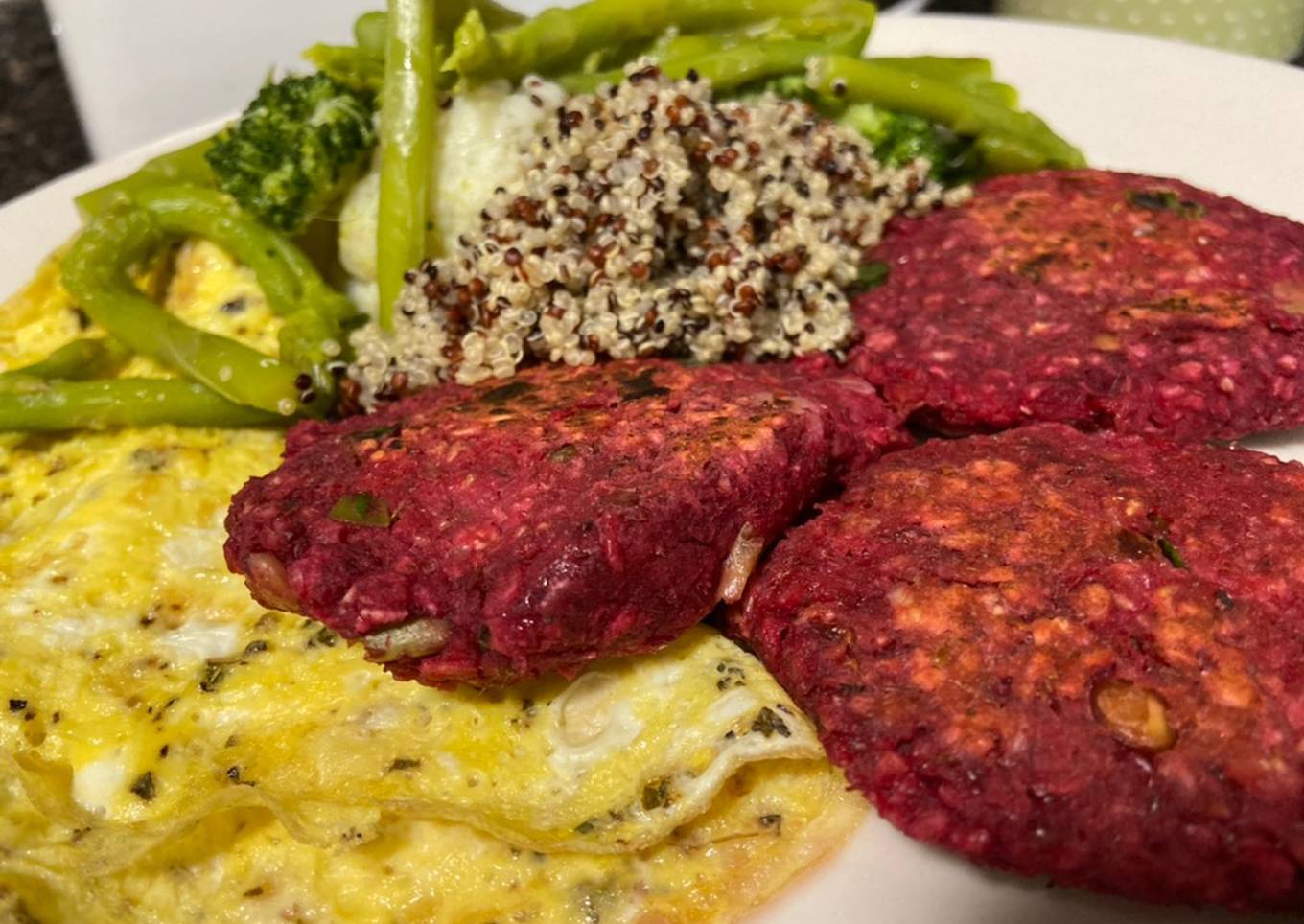 Hamburguesas saludables de remolacha y lenteja. Apto para ovo-vegetarian 🌱❤️