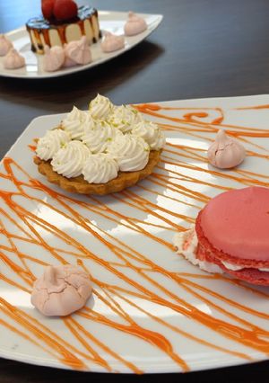Una foto de Macarrons rosas