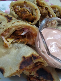 A picture of Tandoori Beef Boti Rolls.